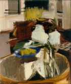 Hortensia's op glazen tafel
